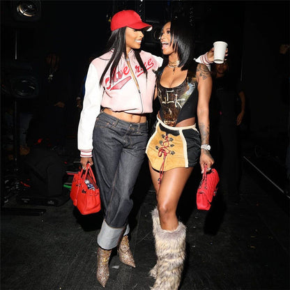 Embroidery Fit Patchwork Jacket For Women MuddyStock