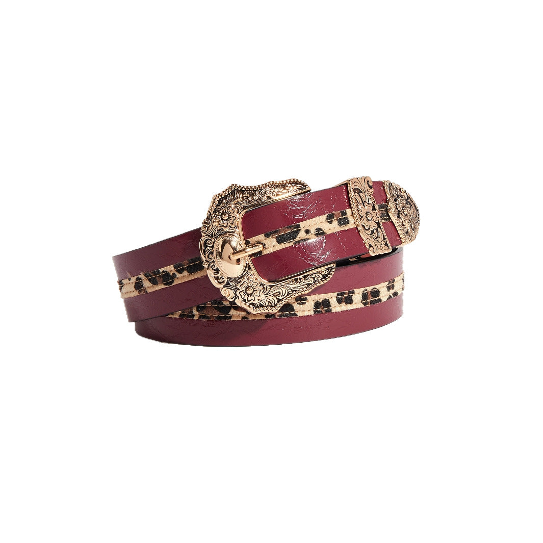 Punk-style Women's Carved-buckle Belt