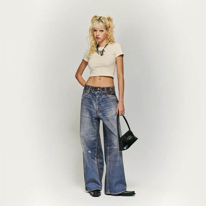 Vintage Washed Ripped Jeans For Men And Women MuddyStock