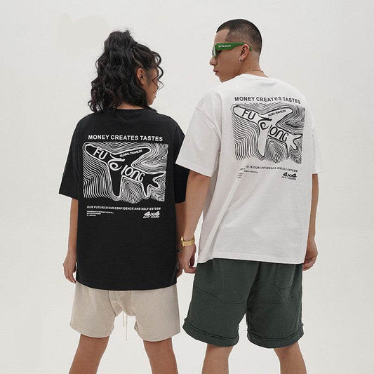 Loose Fashion Cotton Short Sleeve For Men And Women MuddyStock