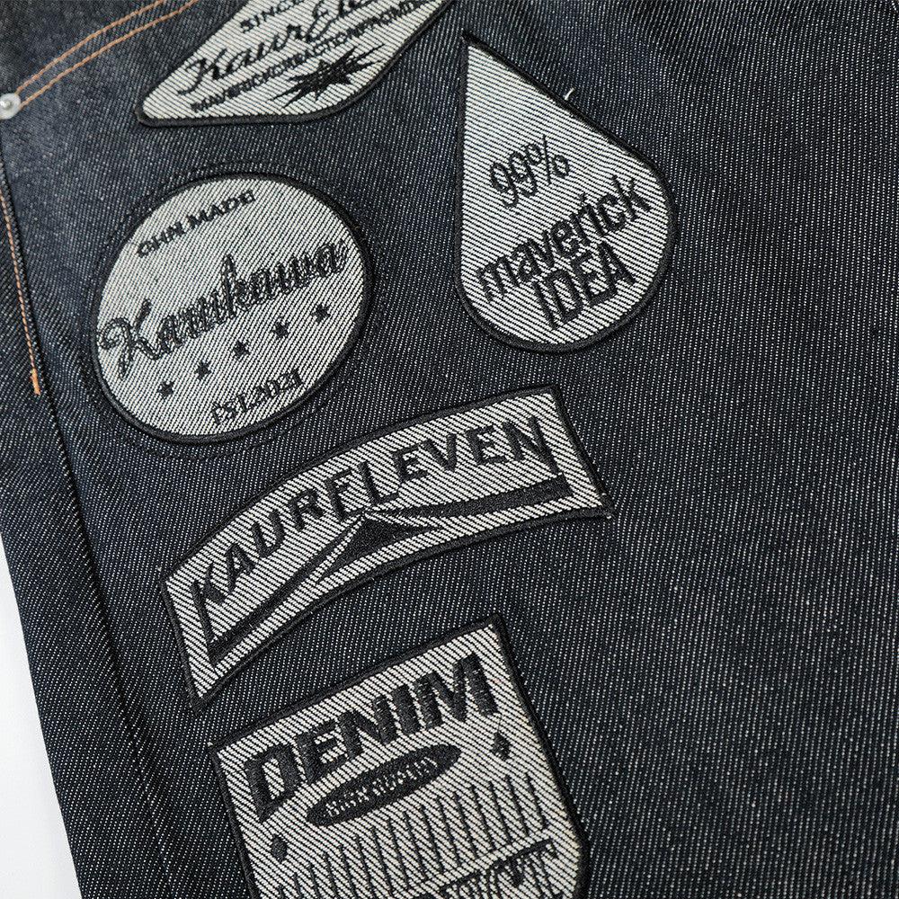 Patchwork wide leg denim pants for men | MuddyStock Originals