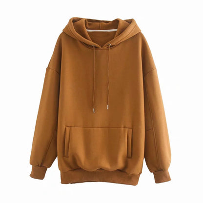 Women's Loose Hooded Sweater With Velvet Pockets MuddyStock