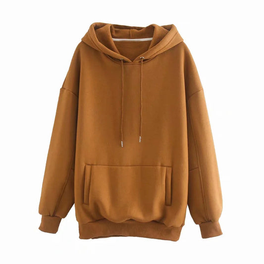 Women's Loose Hooded Sweater With Velvet Pockets MuddyStock