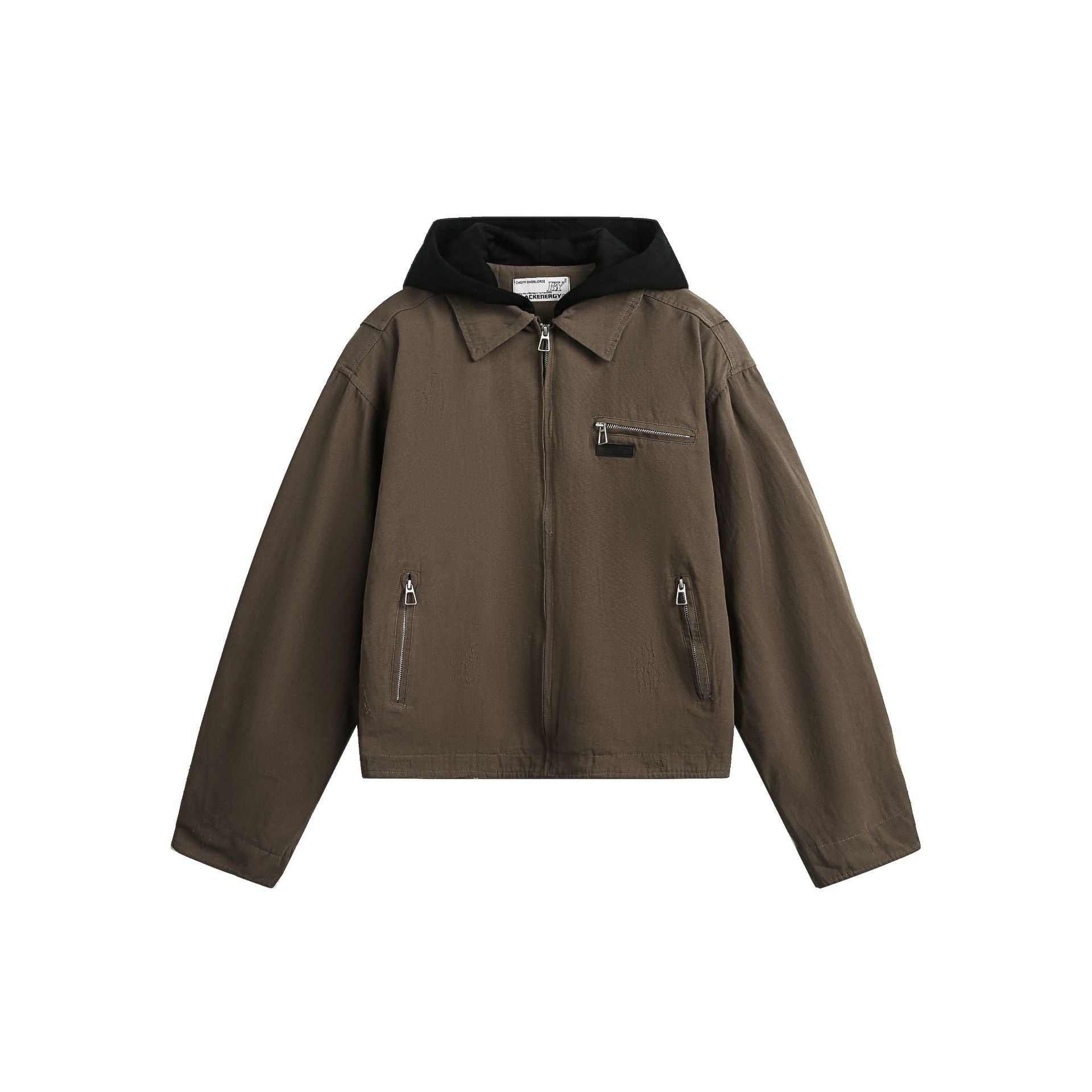 Vintage hooded jacket short jacket for men and women Brown eprolo