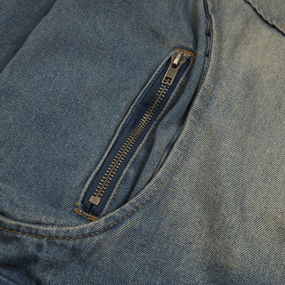 Punk Old Wash Denim Jacket For Men MuddyStock null