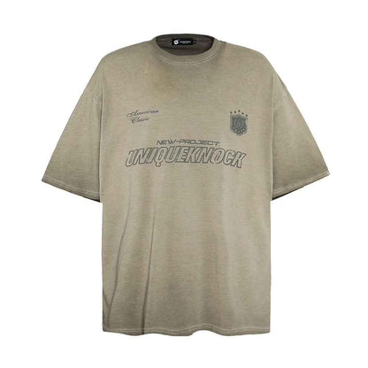 Gradient Tie-dye Casual T-shirt For Men Gray Green null