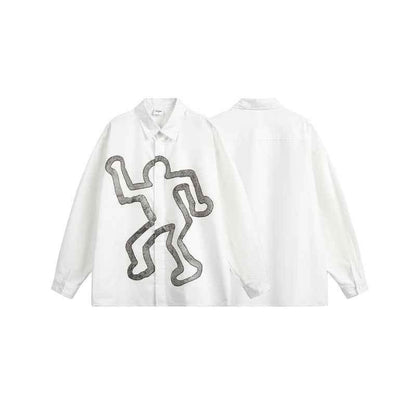 Abstract silhouette humanoid printed graffiti shirt for women | MuddyStock Originals