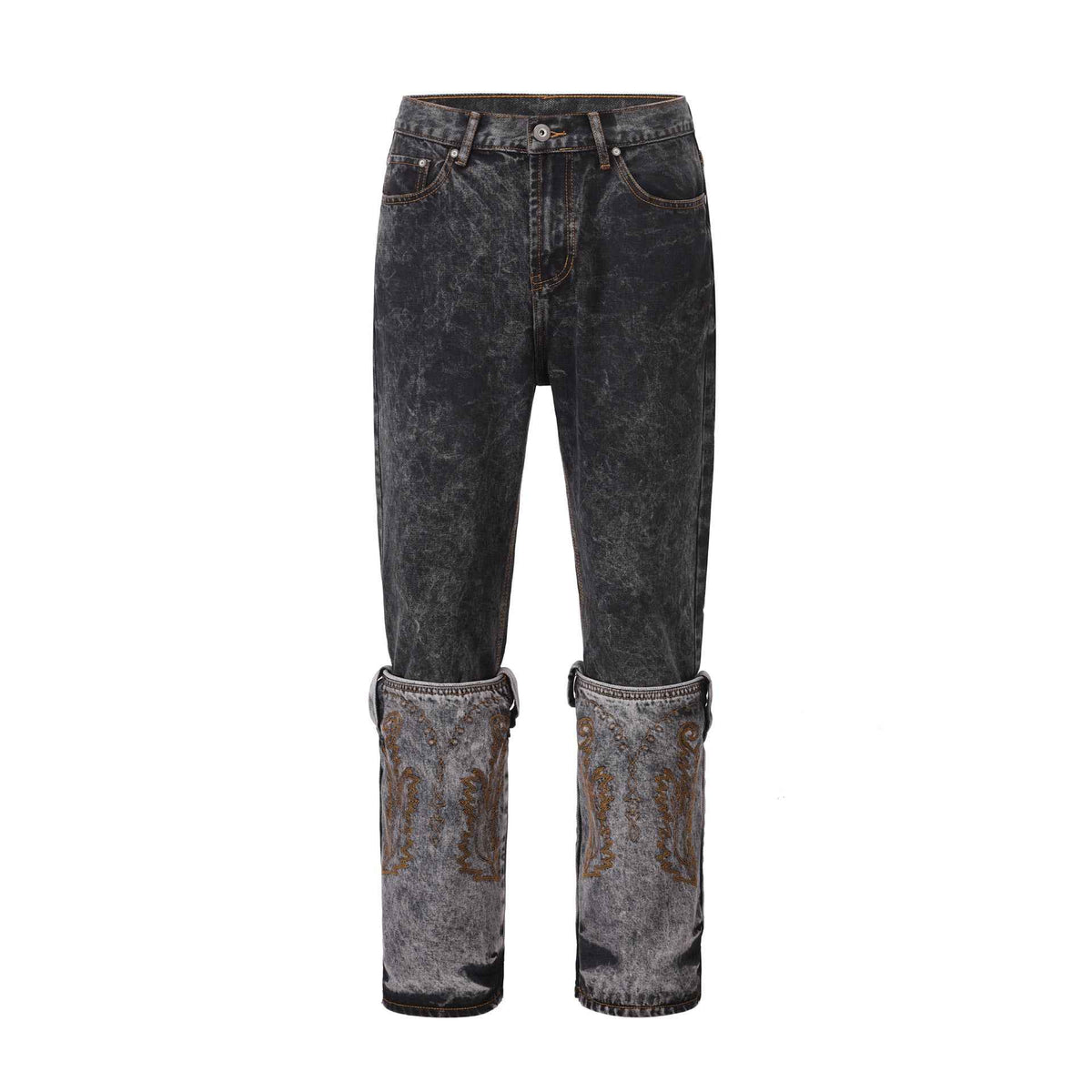 Unique Design Straight Pants For Men And Women Worn black
