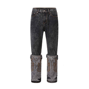 Unique Design Straight Pants For Men And Women Worn black