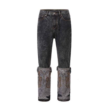 Unique Design Straight Pants For Men And Women Worn black