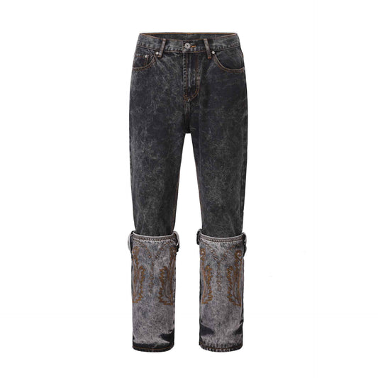 Unique Design Straight Pants For Men And Women Worn black