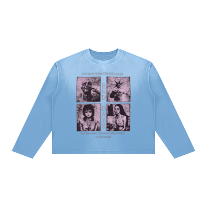 Sunfade Boxy Long Sleeve T-Shirt For Men | MuddyStock Originals Sky Blue