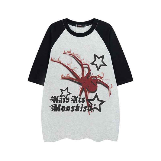 Spider Raglan Sleeve Short Sleeve T-shirt For Men And Women MuddyStock