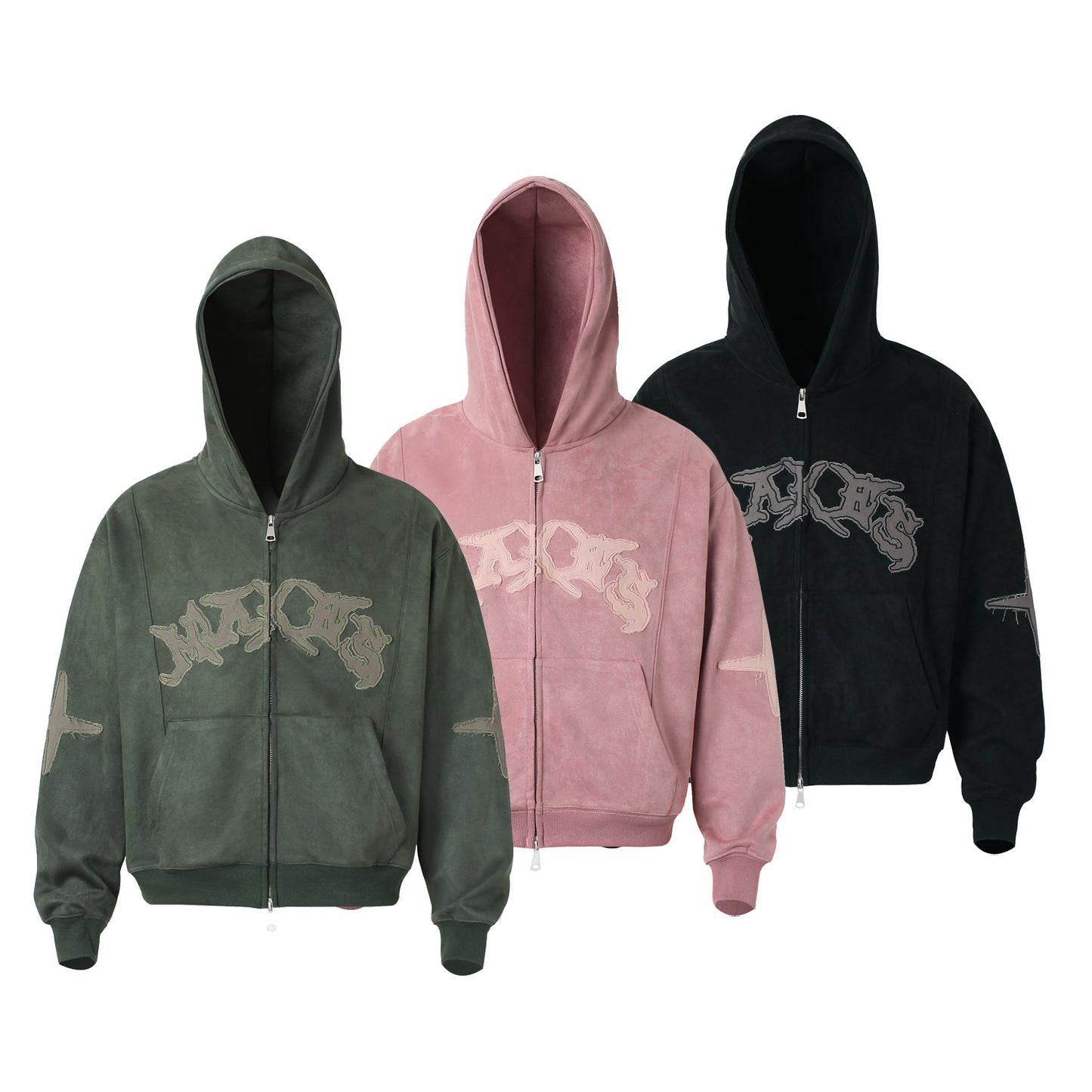 Suede cross patch hoodie for men and women | MuddyStock Originals MuddyStock