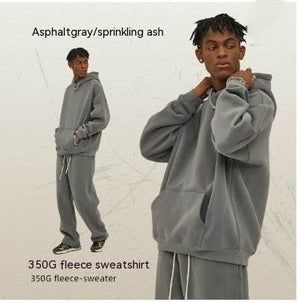 Thick Hooded Trendy Sweater For Men And Women Ash Leaching XXL
