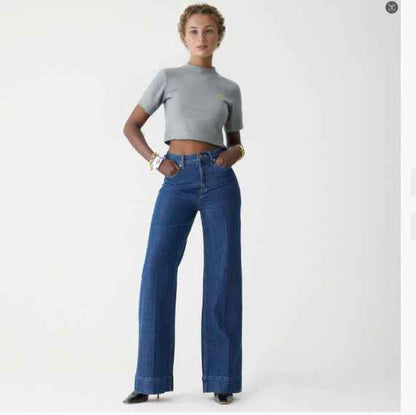 Loose Jeans For Women Dark Blue Ninth Pants MuddyStock