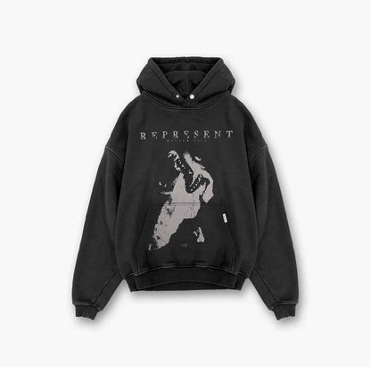 Men's Printed Hoodie Black MuddyStock