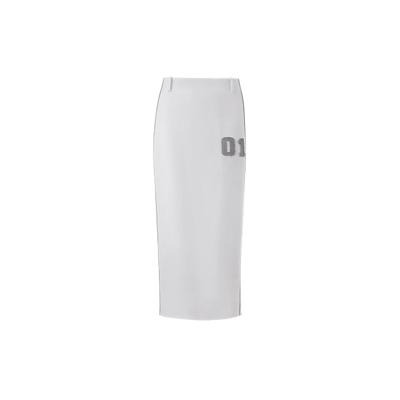 Retro Sports Casual Color Contrast Skirt For Women White All Products