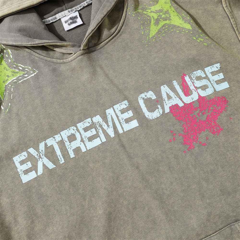 Star Letters Printed Long-sleeved Hoodie For Men And Women null