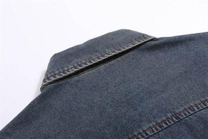 Fashion Punk Denim Short Sleeve Shirt Women MuddyStock
