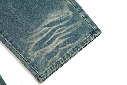 Washed Denim Loose Jeans For Men MuddyStock