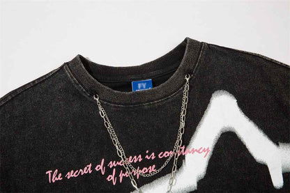 Five-pointed Star Design Loose T-shirt For Women MuddyStock