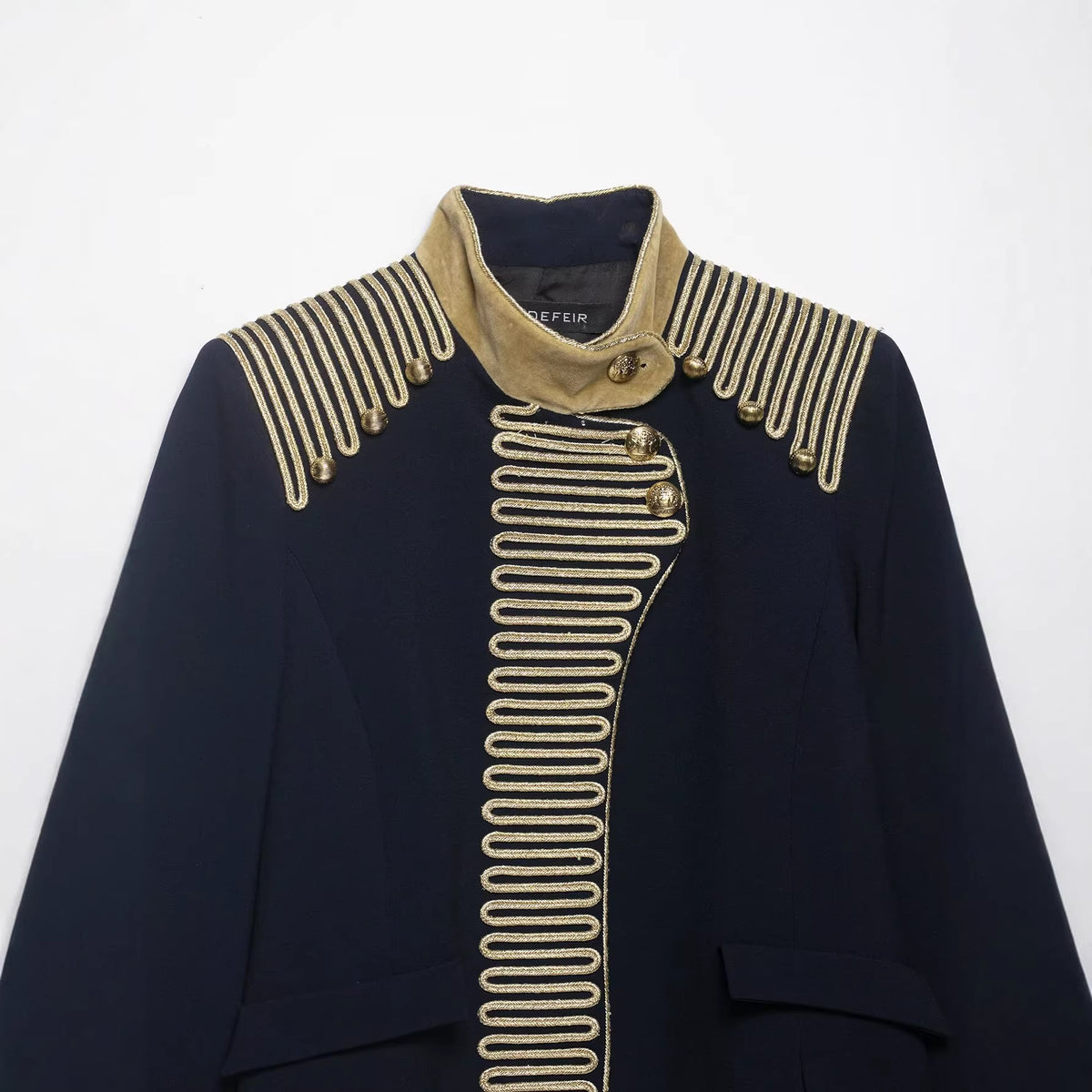 Military Parade Band Gold Braided Cropped Jacket All Products