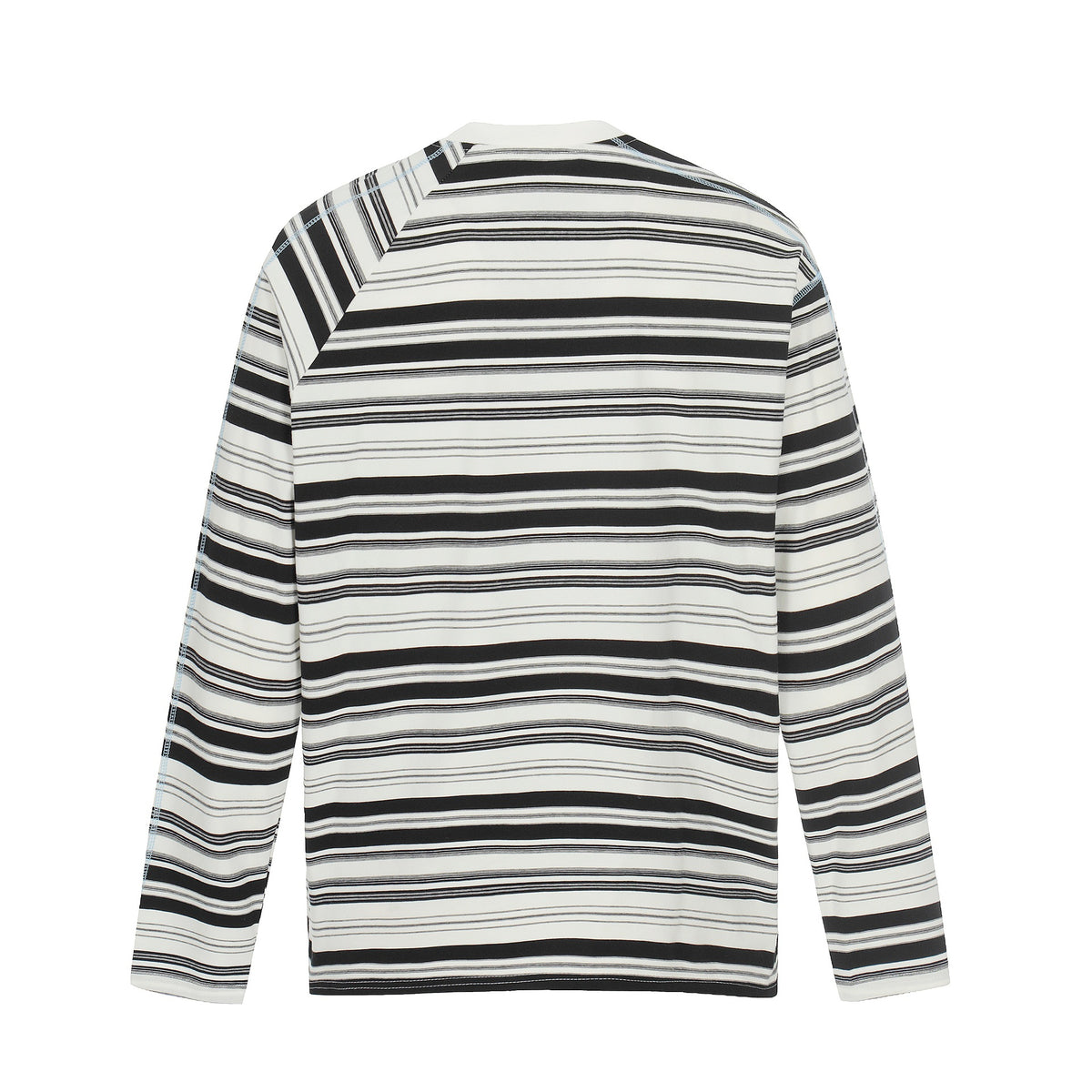 Contrast striped round neck long sleeved shirt