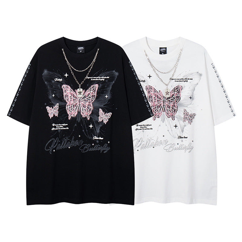 Overlapping Butterfly Print Short Sleeve T-Shirt for Women | MuddyStock Originals MuddyStock