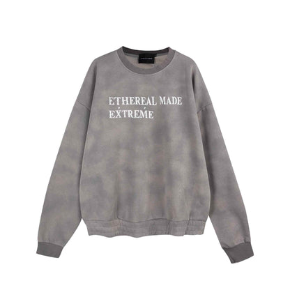 Vintage Letter Patchwork Embroidered Autumn Winter Sweatshirt For Women | MuddyStock Originals Gray MuddyStock