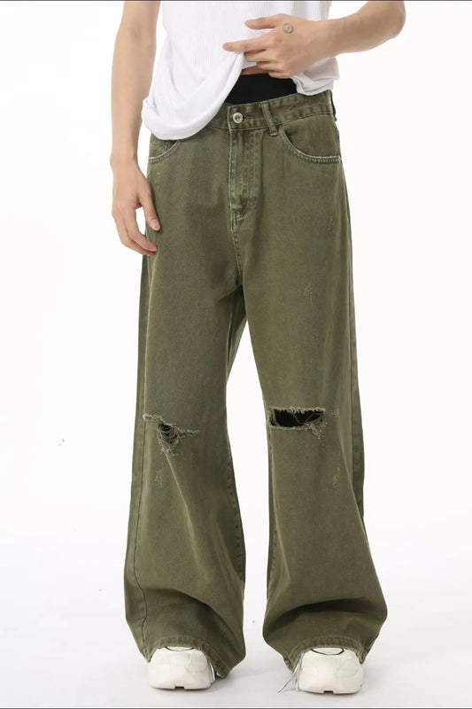 Distressed Wide Leg Jeans with Pockets For Men | MuddyStock Originals eprolo