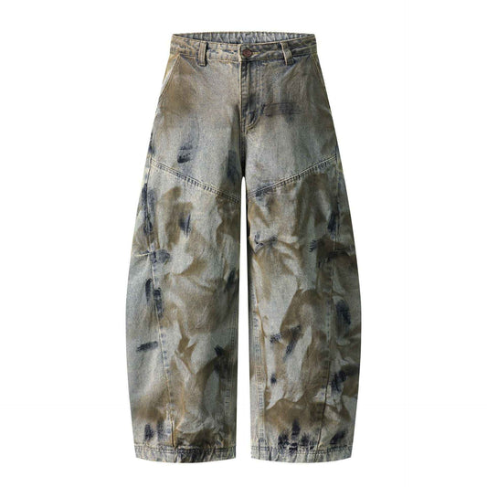 Loose Wide Leg Patchwork Cut Versatile Long Pants For Men | MuddyStock Originals Gray
