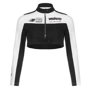 Zipper Short Jacket For Women | MuddyStock Originals Black and White