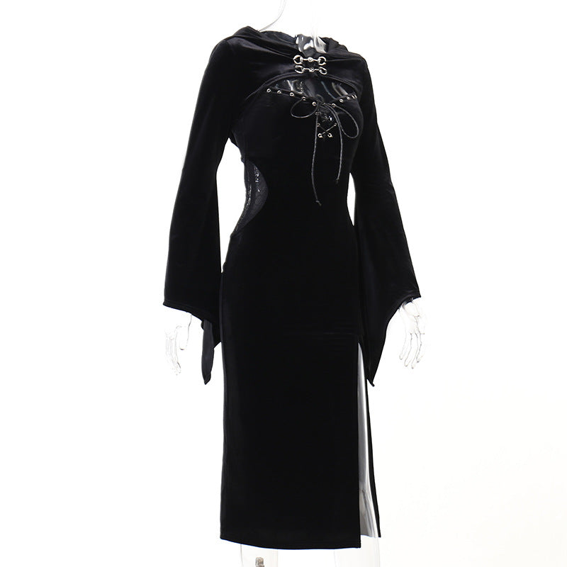 Halloween Women's Dress With Bell Sleeves