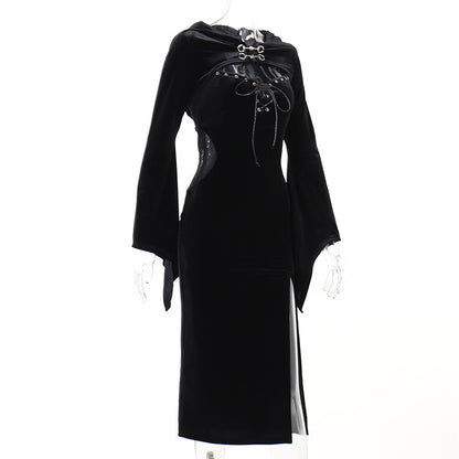 Halloween Women's Dress With Bell Sleeves