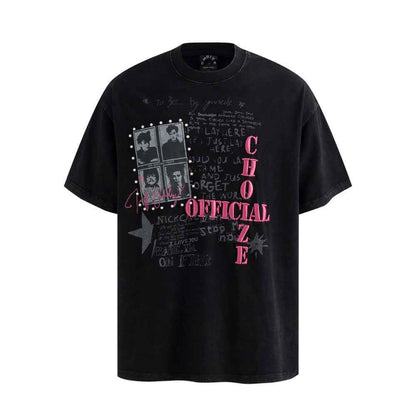 Character made vintage short sleeved T-shirt for men | MuddyStock Originals Black