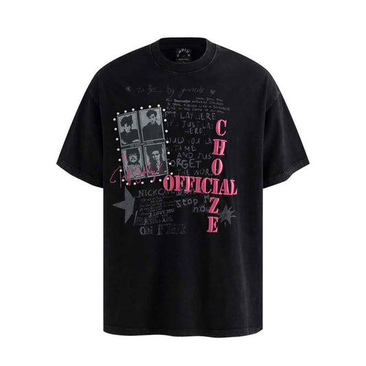 Character made vintage short sleeved T-shirt for men | MuddyStock Originals Black