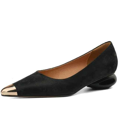 Women's Heels With MetalTexture Toe Design black