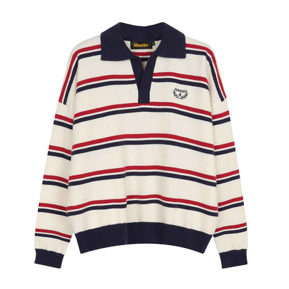 Striped knit sweater for men and women | MuddyStock Originals Cream White Stripe MuddyStock