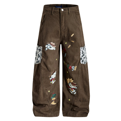 Long Pants Men's Loose Couple Casual Stylish Wide Leg Pants