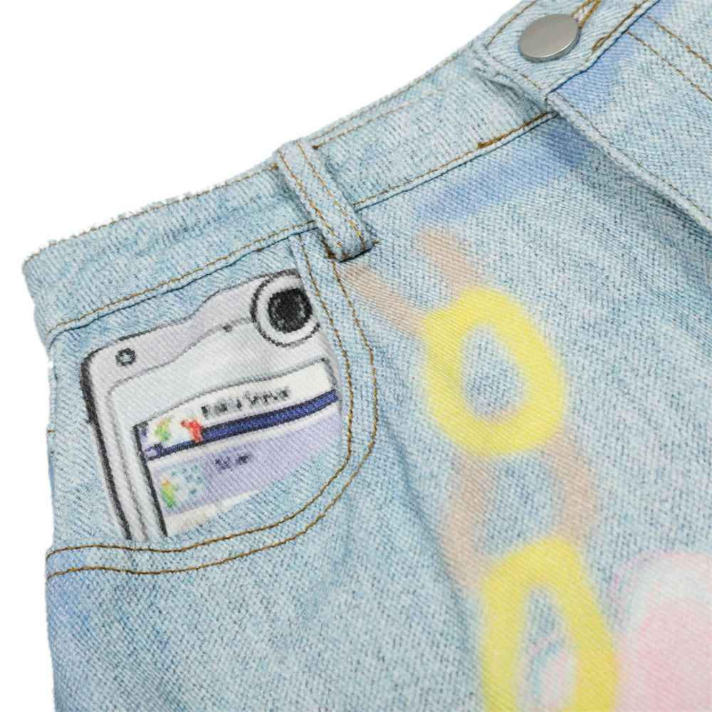 Graffiti printed wide leg jeans for men | MuddyStock Originals