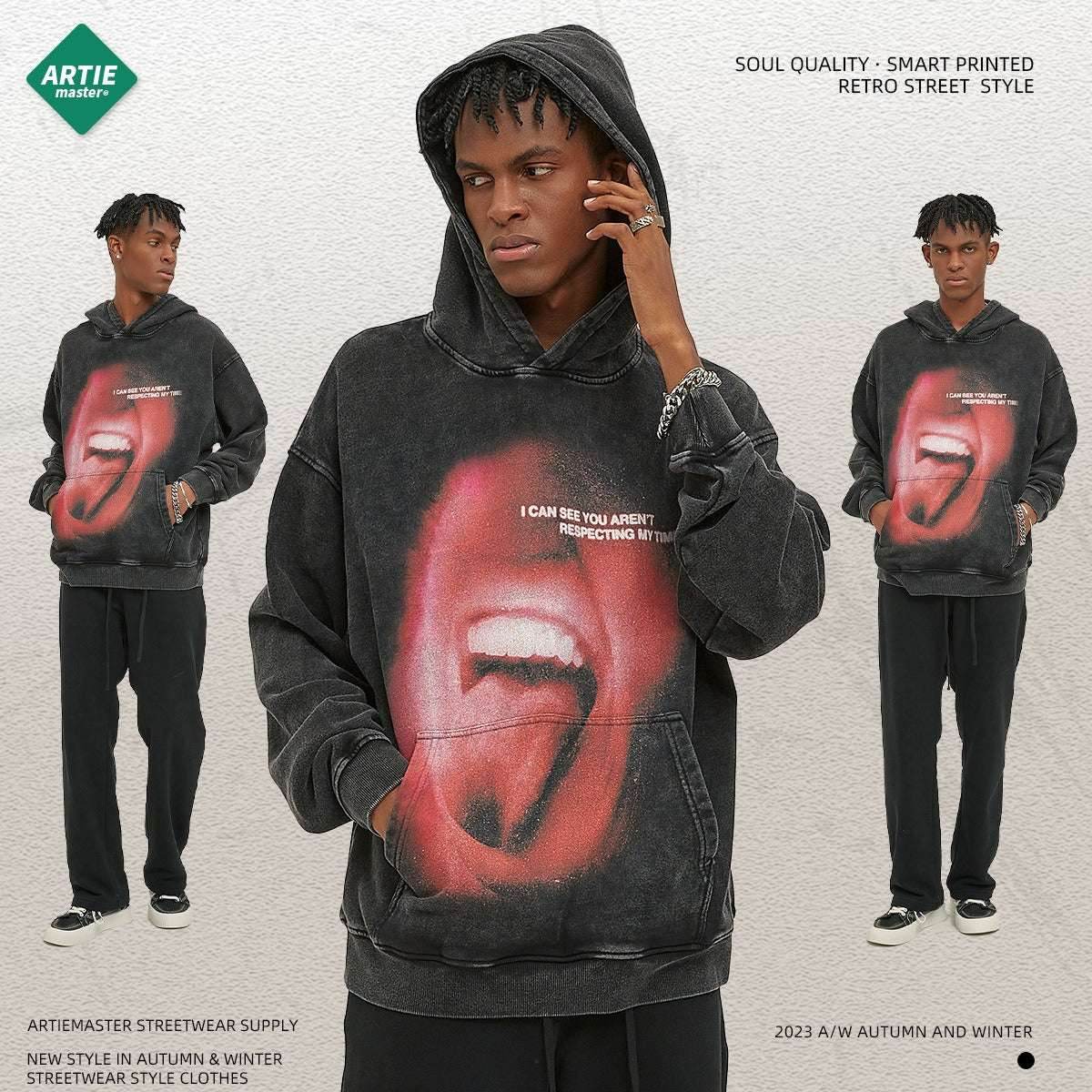 Distressed printed men's hoodie | MuddyStock Originals MuddyStock