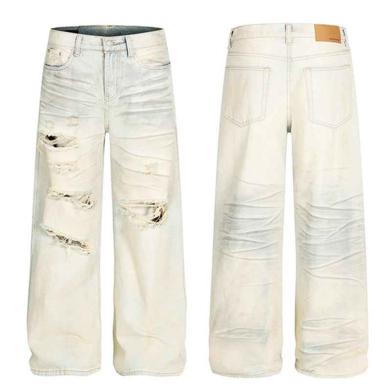 Dirty dyed ripped denim jeans for men | MuddyStock Originals