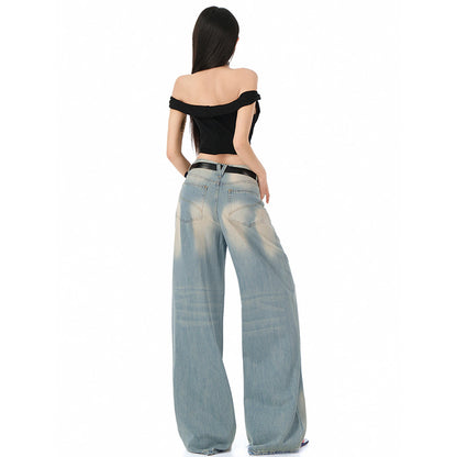 Loose Straight Floor-Length Denim Pants For Women | MuddyStock Originals MuddyStock