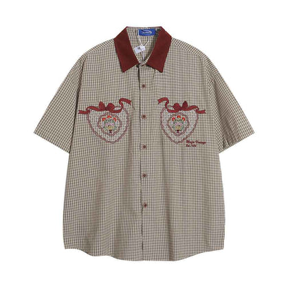 Fashion Fine Plaid Short-sleeved Shirt For Men null