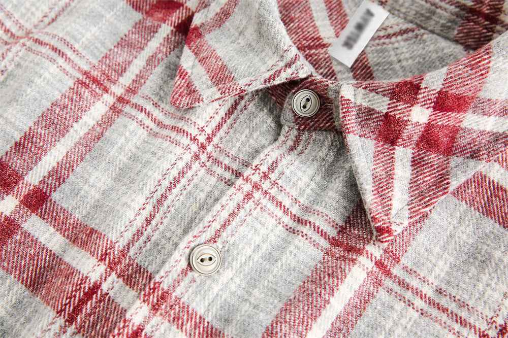 American Retro Plaid Women's Loose Casual Long Sleeve Shirt null