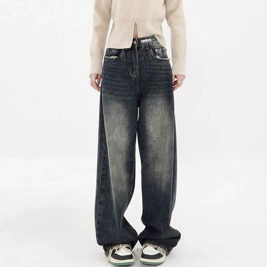 High Waist Wide Leg Jeans Large Size Women MuddyStock