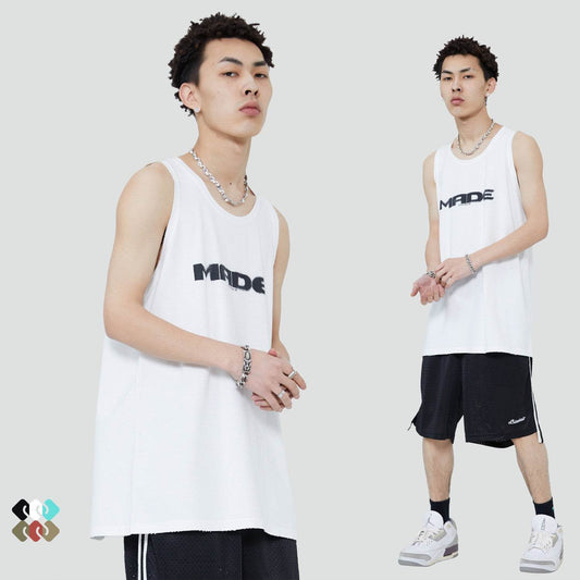 Street Retro Basic Letter Print Vest Bottoming Shirt MuddyStock