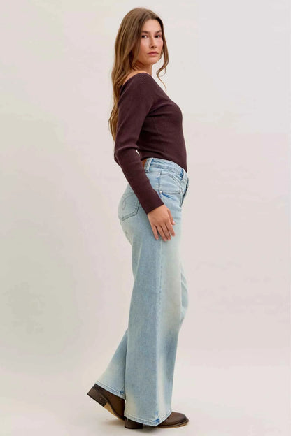 High Waist Column Straight Jeans For Women Trendsi