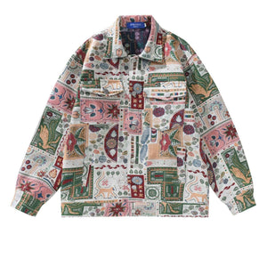 Jacquard Workwear Casual Jacket Coat For Men And Women Grey